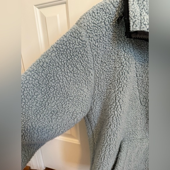 Playing for Keeps Blue Sherpa Fleece Pullover Quarter Zip size Small - Picture 4 of 11